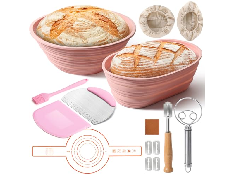 سلة تخمير دائرية وبيضاوية للخبز الخمير سلة بانيتون PP للباجيت والكعك المحبوك