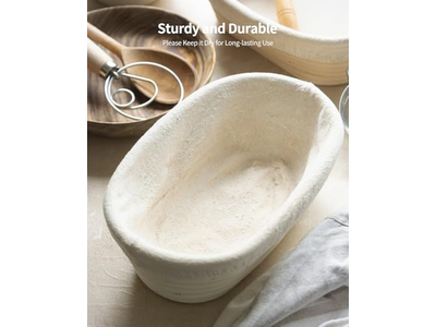 سلة بانيتون سيليكونية وشفرة غير لاصقة 500 جرام بيضاوية لي فالي أفضل خبز مع رافع