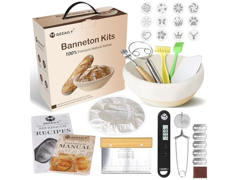 سلة بانيتون سيليكونية وردية للعجين المخمر مجموعات بيضاوية DIY من الروطان الطبيعي