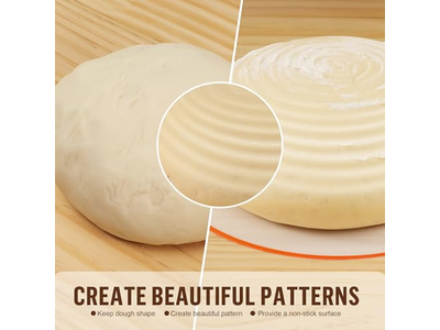 مجموعة بداية خبز الساوردو من سلة تخمير الخبز البانون الدائرية من الخيزران