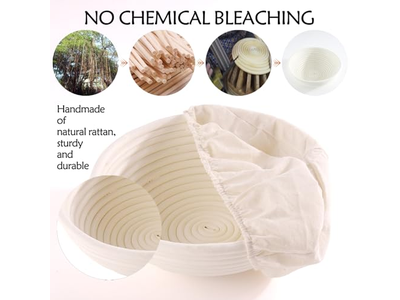 سلة تخمير خبز البانون لخبز الساوردو مع بطانة