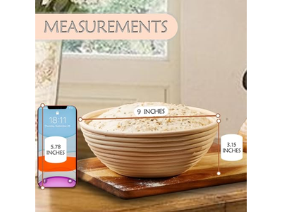 سلة تخمير خبز البانون لخبز الساوردو مع بطانة