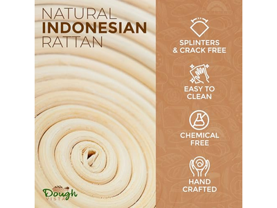 سلة تخمير الخبز الروطان البيضاوية بانيتون 9 بوصات دائرية