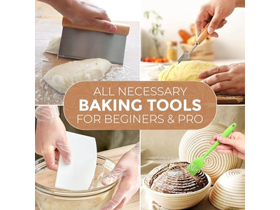 سلة تخمير الخبز الروطان البيضاوية بانيتون 9 بوصات دائرية