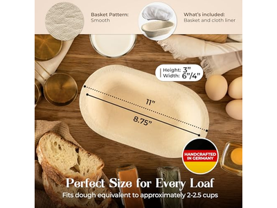 قالب بانيتون بيضاوي احترافي مع خشب التنوب والروطان