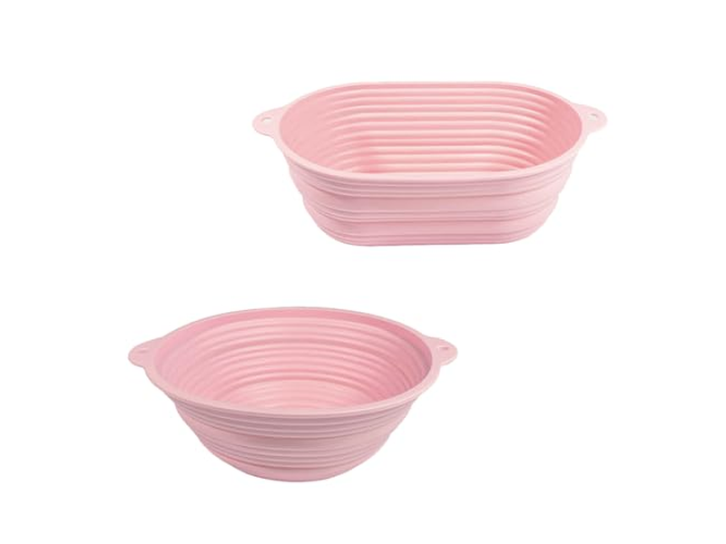 سلة تخمير كتانية صغيرة 5 بوصات بيضاوية 10 بوصات سلة خبز بانيتون