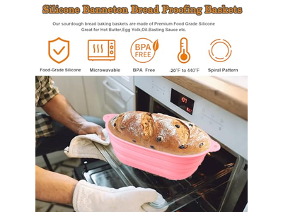 سلة تخمير كتانية صغيرة 5 بوصات بيضاوية 10 بوصات سلة خبز بانيتون