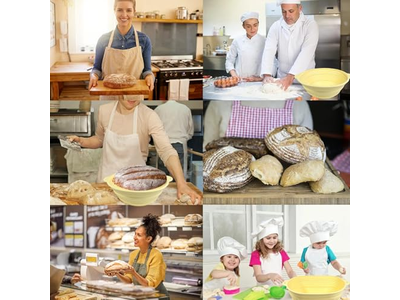 سلة تخمير كتانية صغيرة 5 بوصات بيضاوية 10 بوصات سلة خبز بانيتون