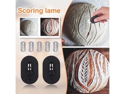 مجموعة سلة تخمير بلاستيكية من الخيزران للخبز حاوية بداية التخمير زرقاء