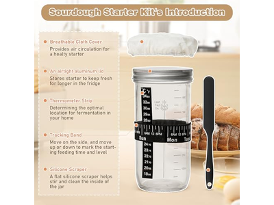 سلة خبز الروطان مع غطاء وبطانة أداة تخمير العجين المخمر