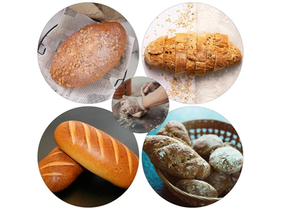 سلة خبز من الخيزران مع قبة قوالب عيد الفصح للتخمير دائرية وبيضاوية