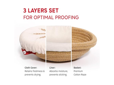 سلال خبز من الخيزران بانيتون سلة تخمير دائرية لوازم المخبز