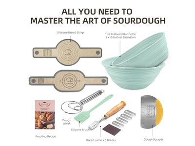 سلة تخمير خبز بانيتون حلقية بتصاميم متنوعة باستخدام مجموعة صديقة للبيئة 15 بوصة