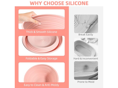 سلة تخمير دائرية وبيضاوية للخبز الخمير سلة بانيتون PP للباجيت والكعك المحبوك